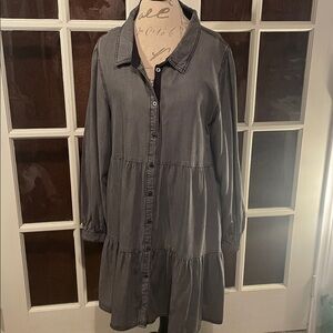 Serra Charcoal Long Sleeve Dress